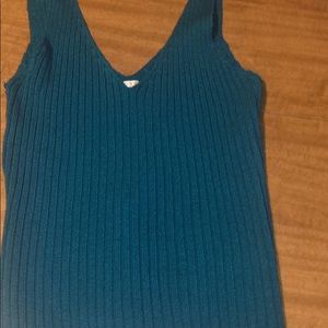 Low Cut , Turquoise Tank Top